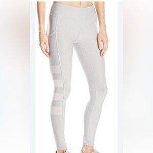 Gottex Stylish Gray Leggings with Mesh Detail Small